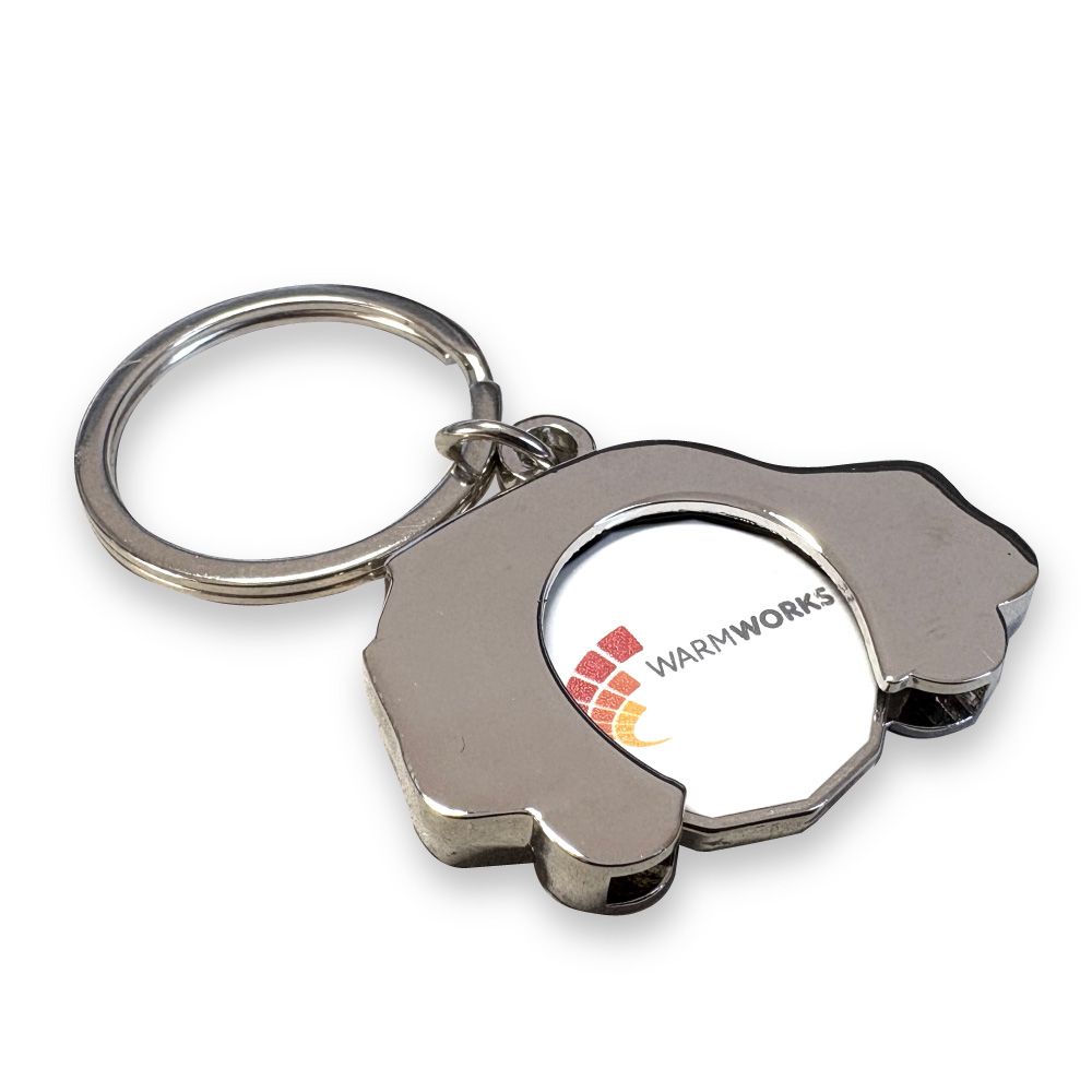 Car Shaped Trolley Coin Keyring (Full Colour Print)