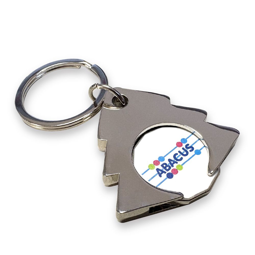Tree Shaped Trolley Coin Keyring (Full Colour Print) - TSTCK-P