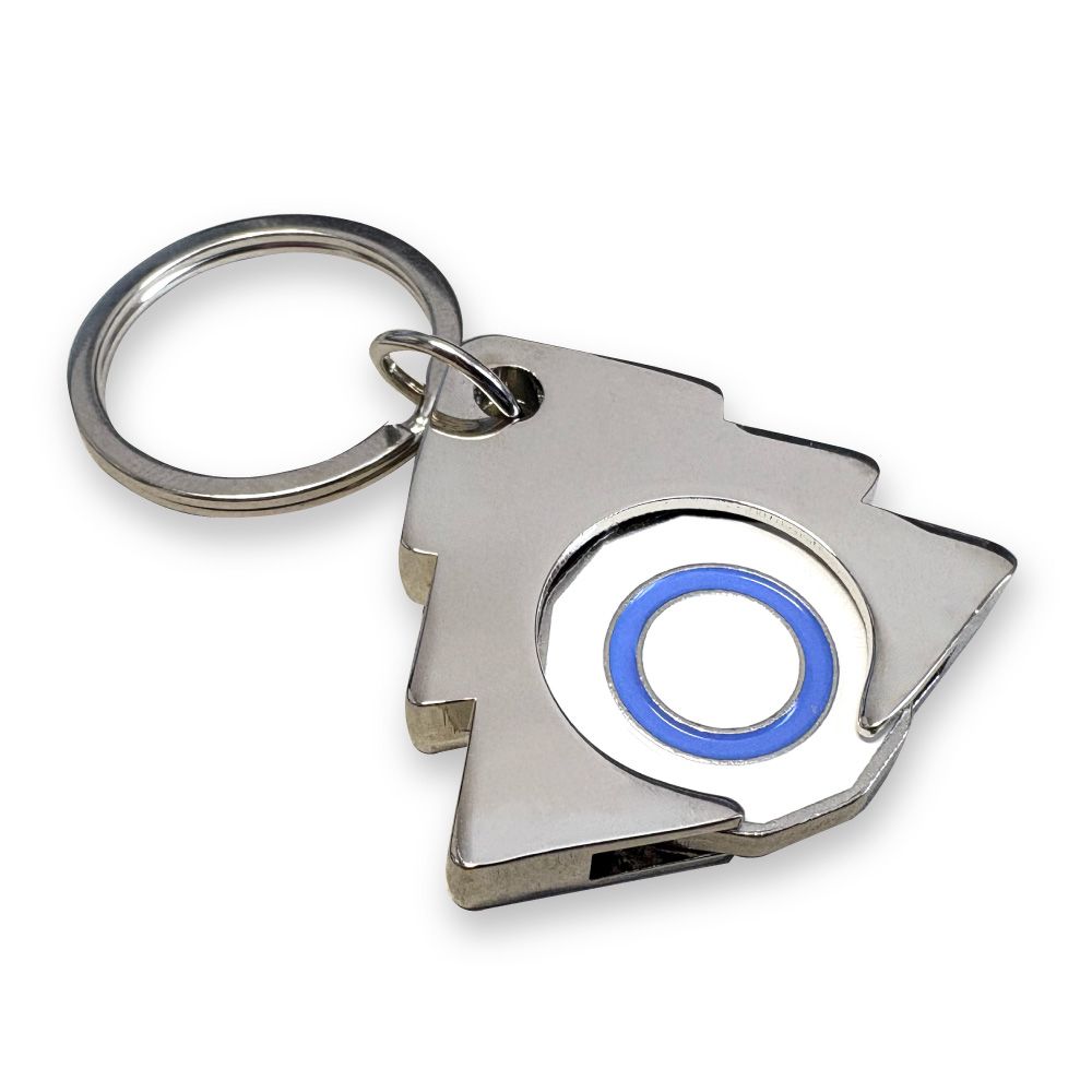 Tree Shaped Trolley Coin Keyring (Stamped Iron Soft Enamel Infill) - TSTCK-E