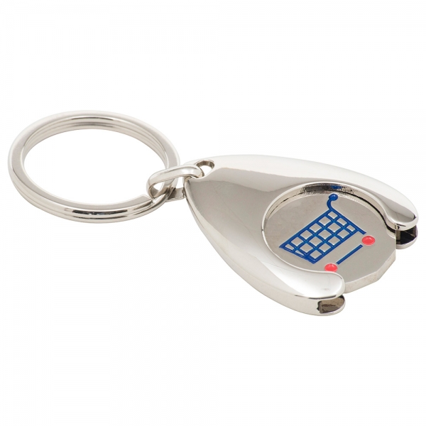 Wishbone Trolley Coin Keyring  Stamped Iron Soft Enamel Infill 