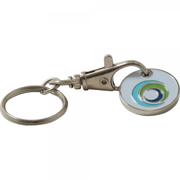 Trolley Coin Keyring  Stamped Iron Soft Enamel Infill 