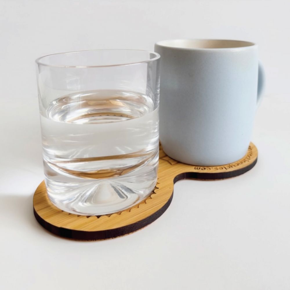 Bamboo Double Coaster  UK Made 