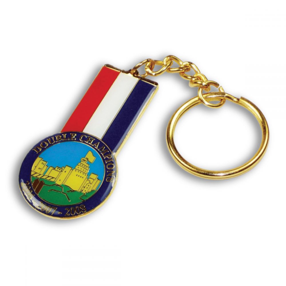 Stamped Hard Enamel Keyring  60mm 