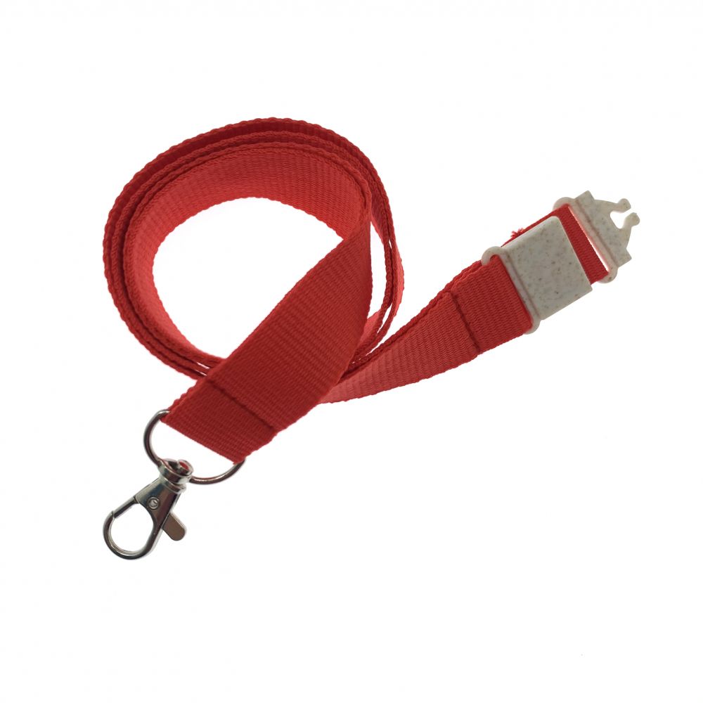 20mm Flat Recycled PET Lanyard in Red PMS 185  UK Stock 