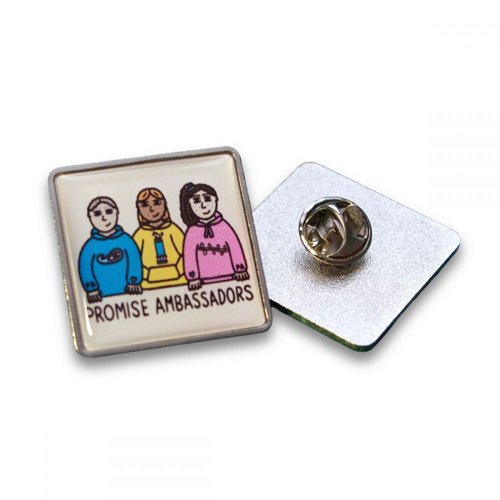 Square Pin Badge with Full Colour Printed Decal  UK Stock 